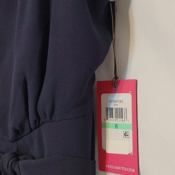 Vince Camuto Chiffon Cropped Leght Navy Blue size 10 Jumpsuit - Picture 8 of 13